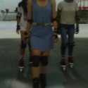 Teaching skating for a TV ad