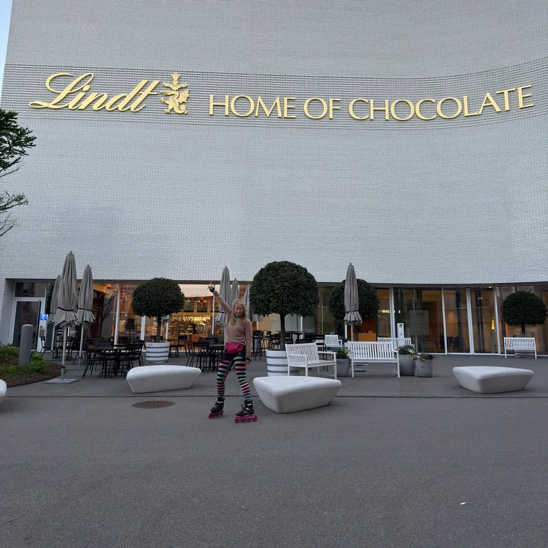 Skater outside the Lindt Home of Chocolate near Zurich