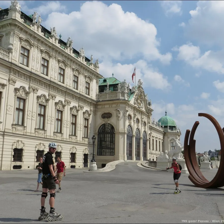 Skaters at the Belvedere Palace, Vienna