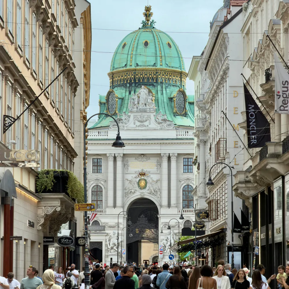 Street view towards the Hofburg, Vienna